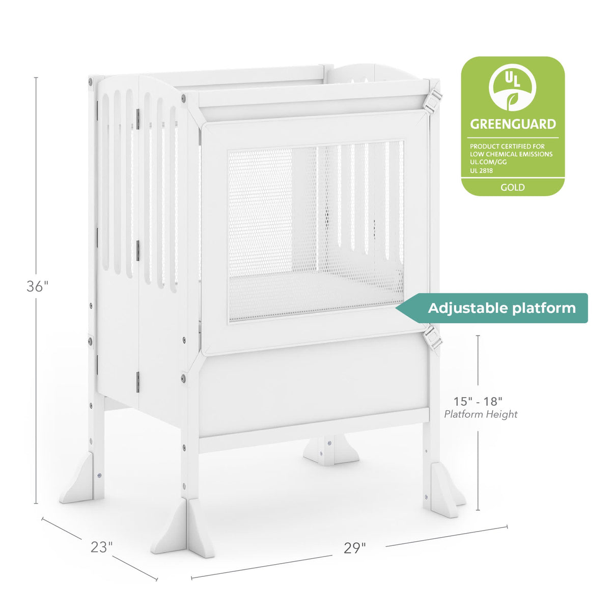 G97406 Contemporary Kitchen Helper Double White Dimension Greenguard | White