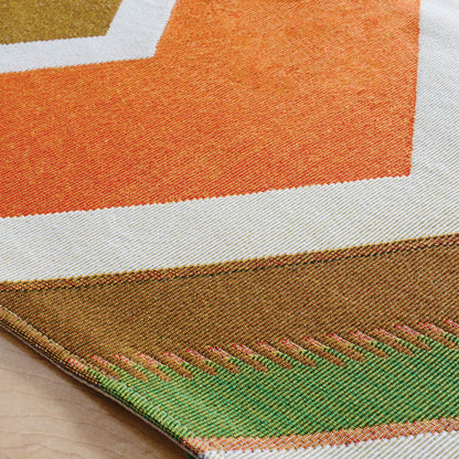 U7236 Earth Toned Decorative Runner Texture Detail