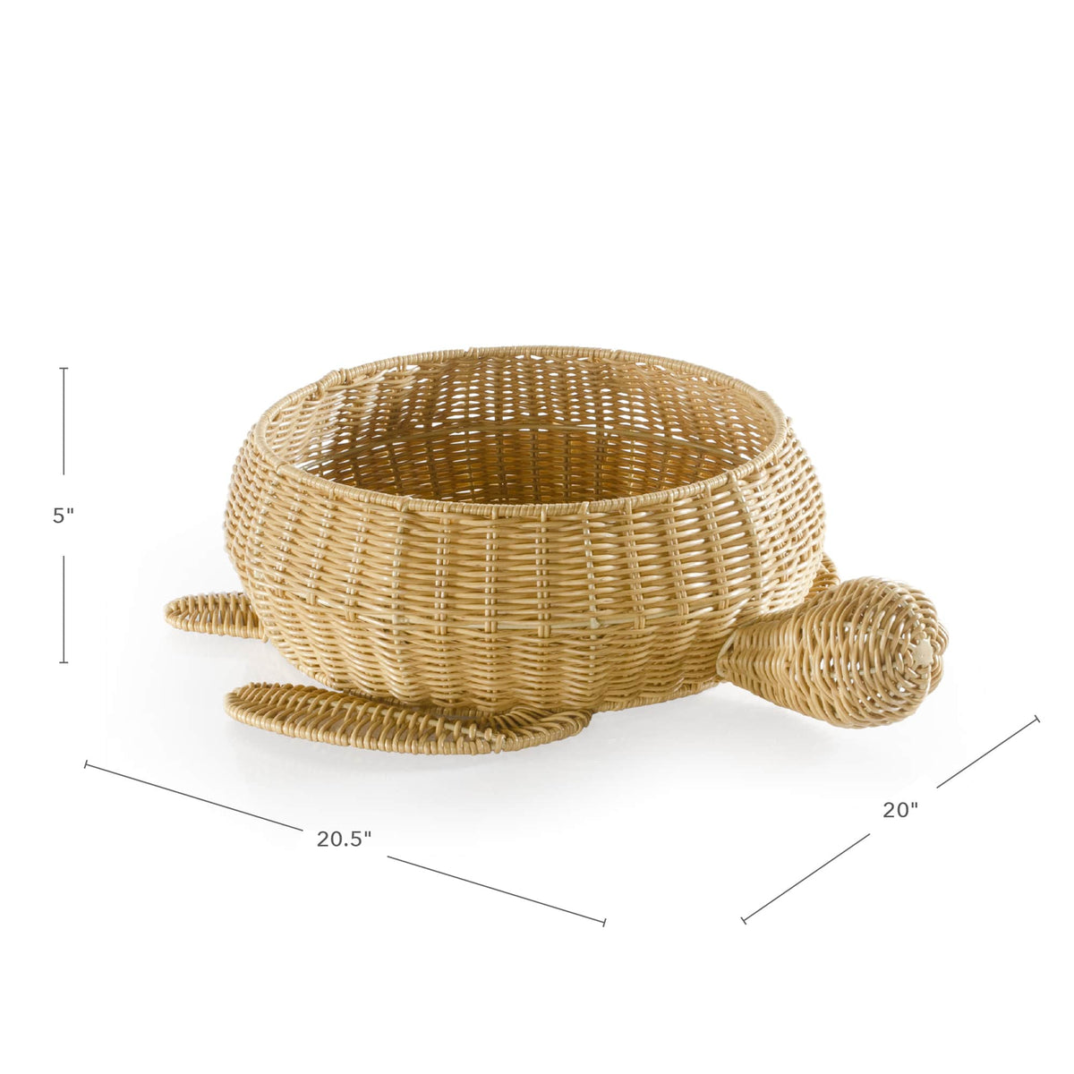 U6234 Sea Turtle Floor Wicker Basket dimensions