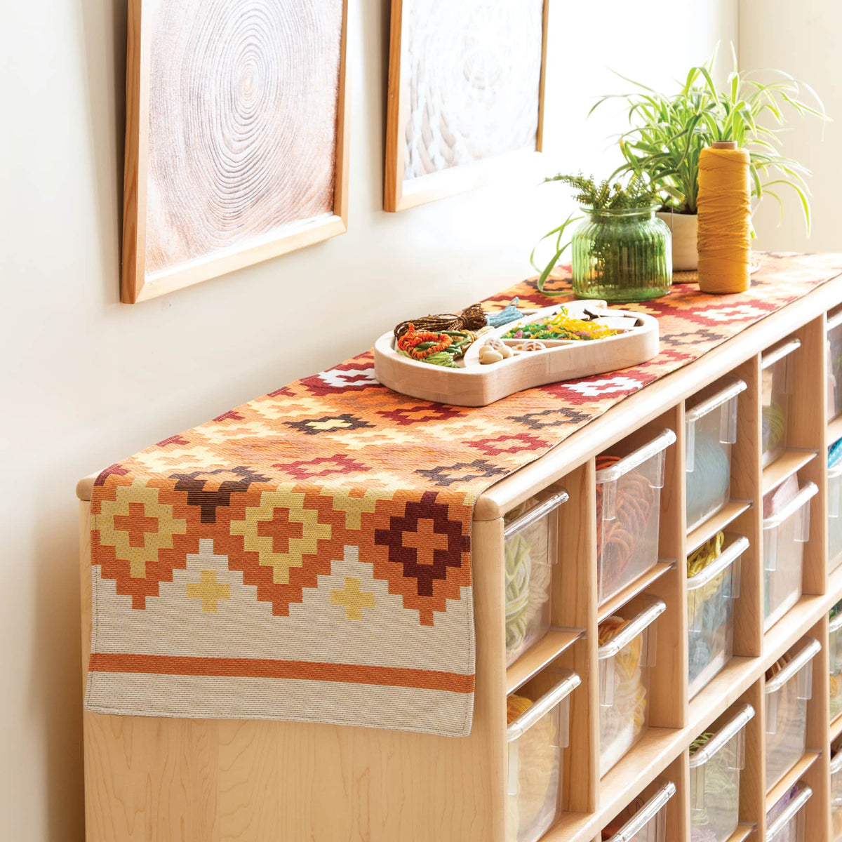 U7233 38020 Warm Geo Decorative Runner Env 1