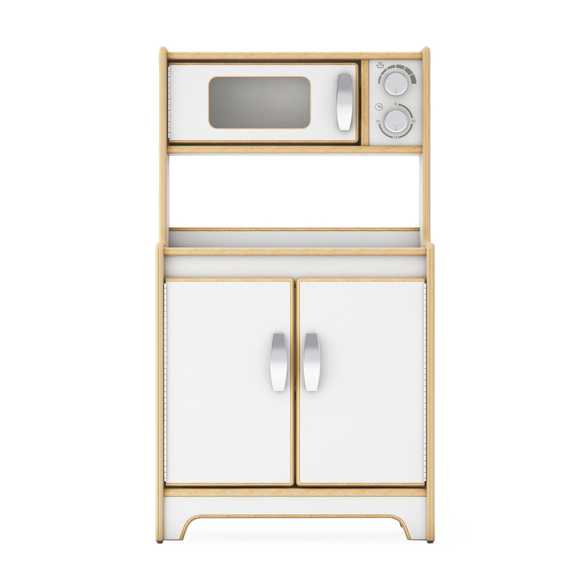 G80434 EdQ Kitchen Microwave and Cupboard White Silo 2 Front | White