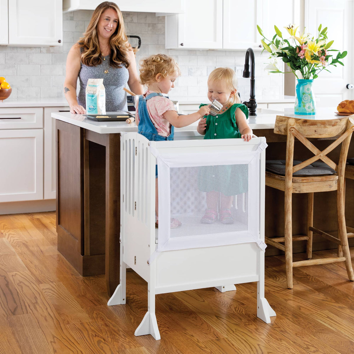 G97406 Contemporary Kitchen Helper Double White Lifestyle 1 | White