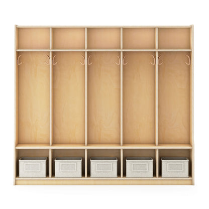 G80417 EdQ 5-Section Locker with Bench Natural Silo 2 Front | Natural