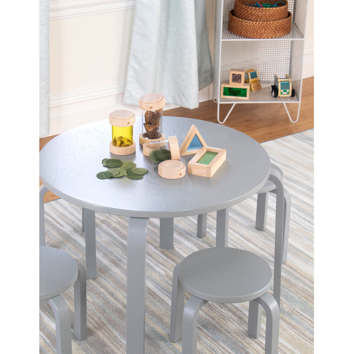 G81047 Nordic Table and Chairs Environmental Top | Gray