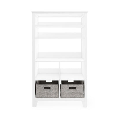 G76805 Martha Stewart Living and Learning Kids' Tall Bookcase White Front | Linen White