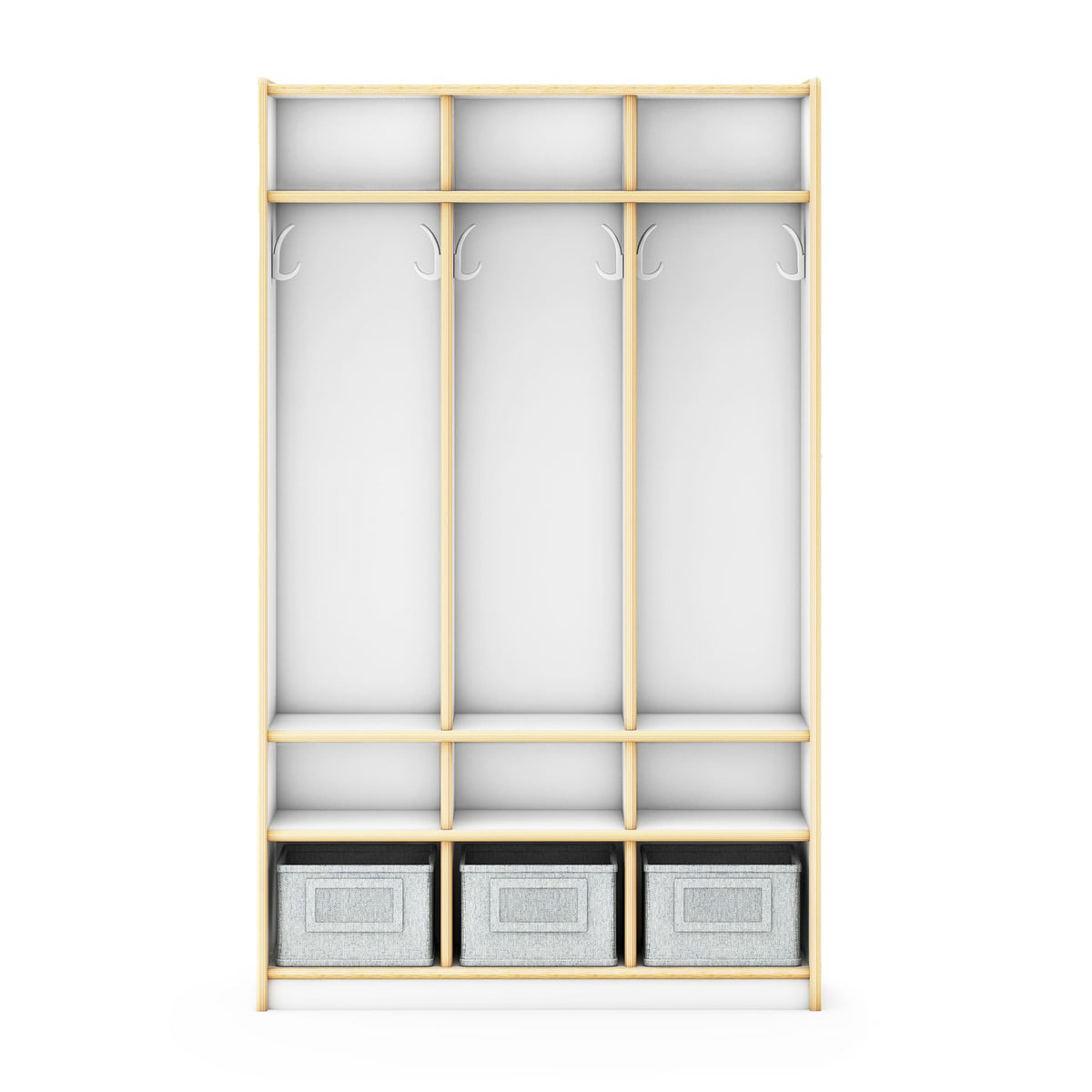 G80410 EdQ 3-Section Locker White Silo 2 Front | White