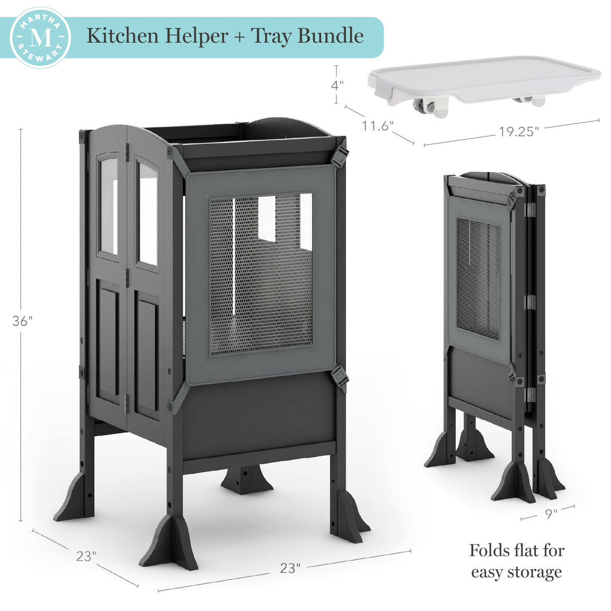 G97551-MS Kitchen Helper & Tray Bundle Charcoal2 | Charcoal