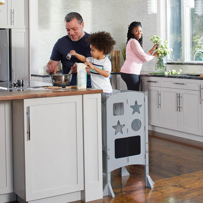 G97323 Classic Kitchen Helper Stool Gray Lifestyle Main 2021 | Gray