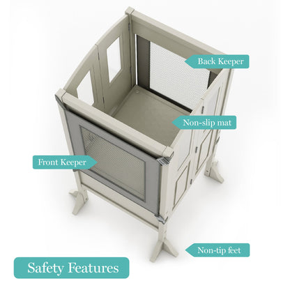 G97501 Martha Stewart Kitchen Helper Taupe Safety | Taupe