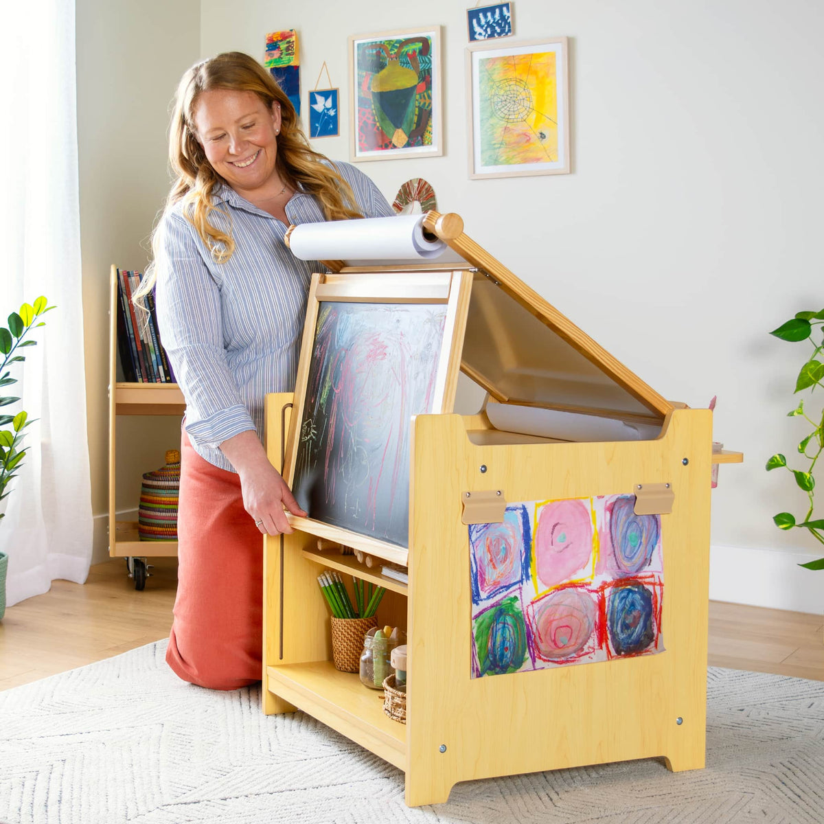 G51091 Desk to Easel Art Cart Natural Lifestyle 4013 | Natural