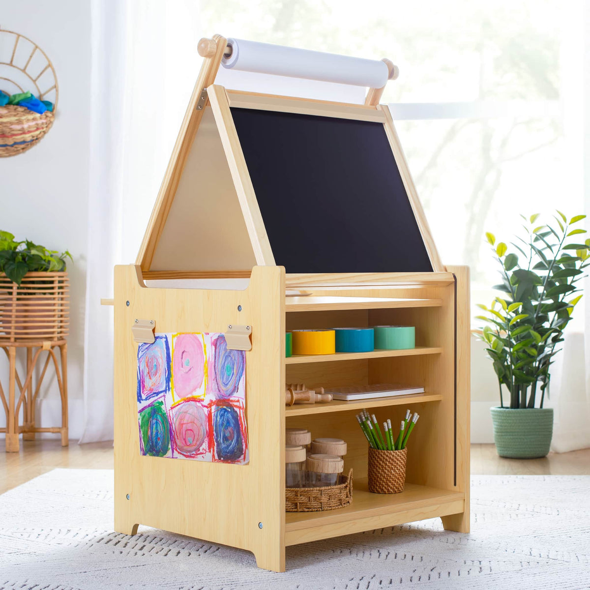G51091 Desk to Easel Art Cart Natural Env 0100 | Natural