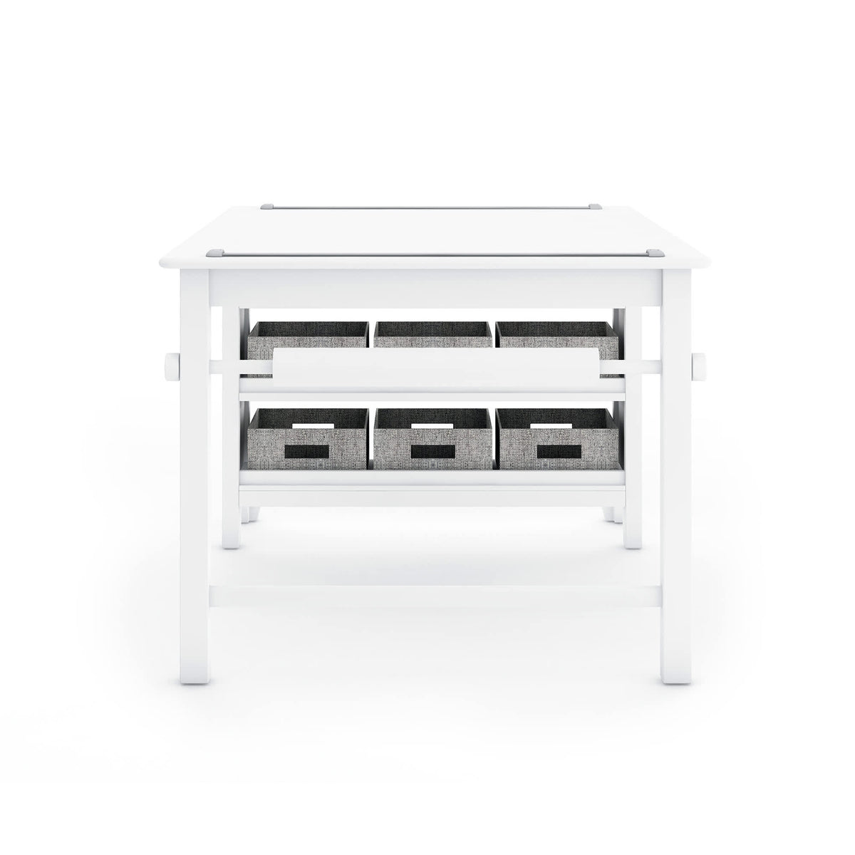 G76809 Martha Stewart Living and Learning Kids' Art Table and Stool Set White Side 2 | Linen White