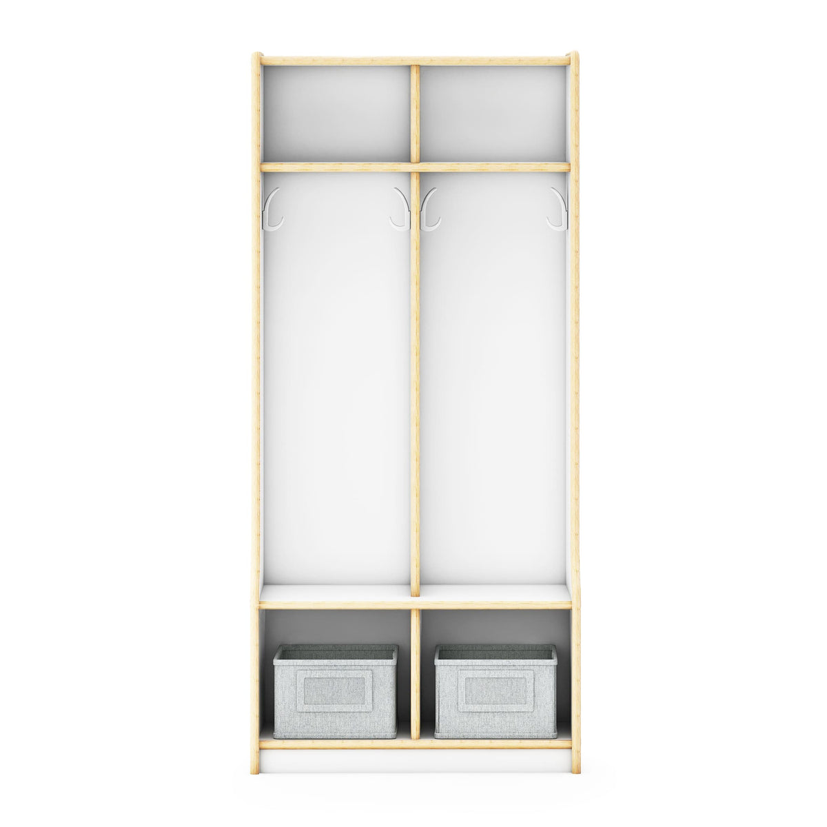 G80414 EdQ 2-Section Locker with Bench White Silo 2 Front | White