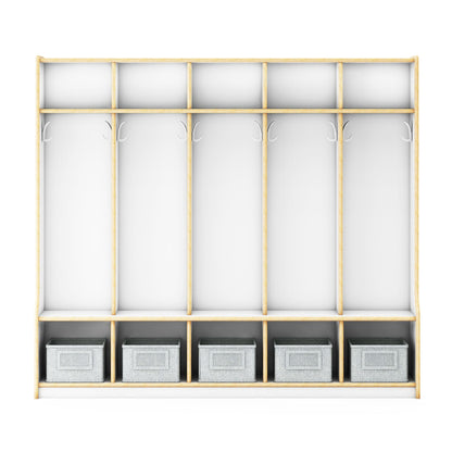 G80416 EdQ 5-Section Locker with Bench White Silo 2 Front | White